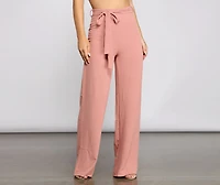 High Waist Tie Linen Pants