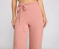 High Waist Tie Linen Pants