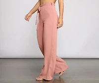 High Waist Tie Linen Pants
