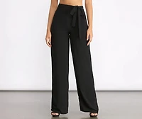 High Waist Tie Linen Pants