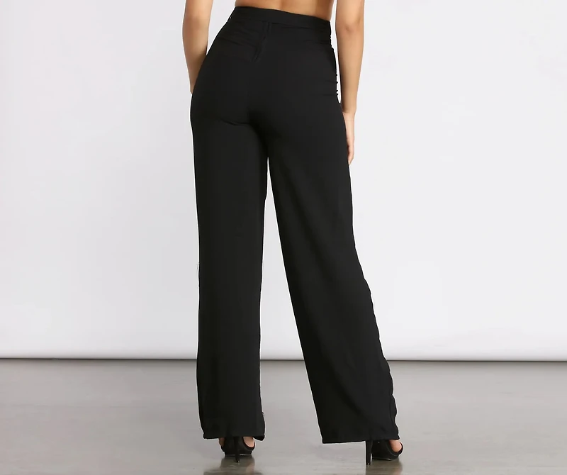 High Waist Tie Linen Pants