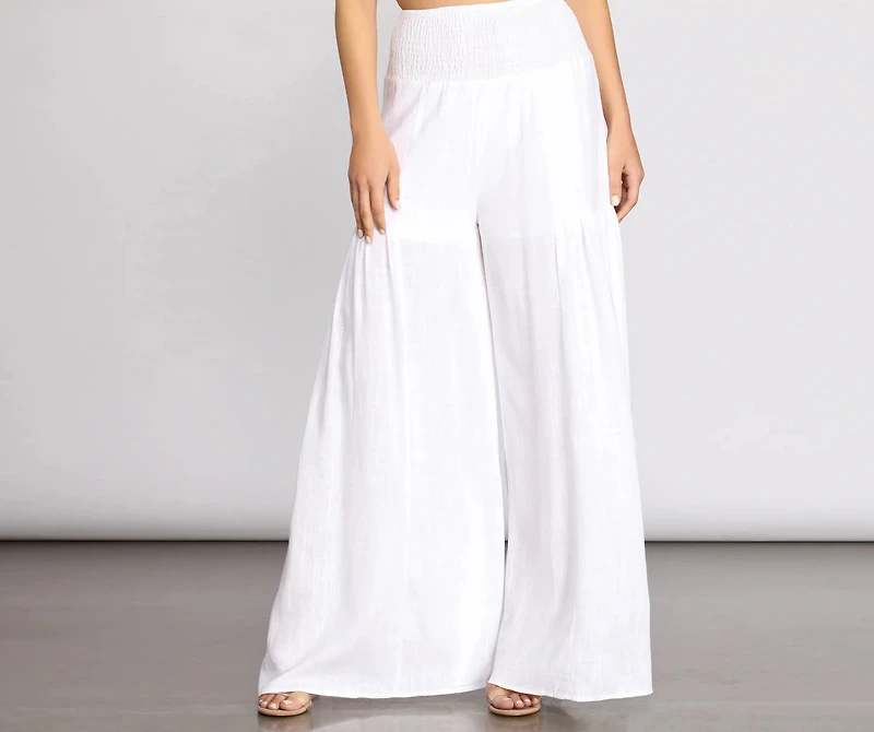 Time Off Linen High Waist Wide Leg Pants