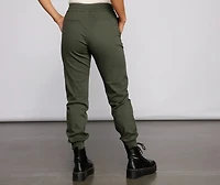 Basic High Waist Twill Joggers