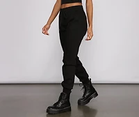 Basic High Waist Twill Joggers