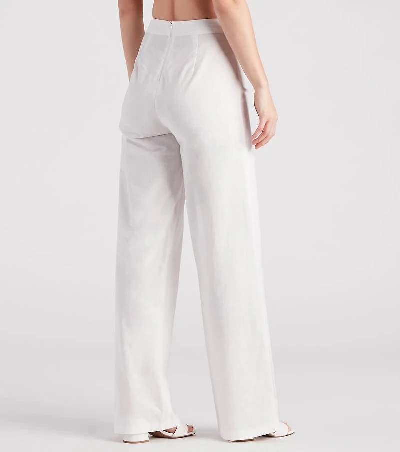Meet The Hamptons Linen Wide Leg Pants