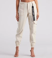 Functional Style Denim Cargo Joggers