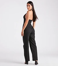 Ready One Halter Corset Wide-Leg Jumpsuit