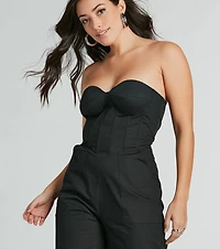 Weekend Fit Strapless Bustier Woven Jumpsuit