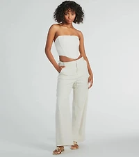 Cutest Babe Wide Leg Linen Trouser Pants