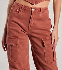 Cool Girl Vibes High Rise Cargo Denim Pants