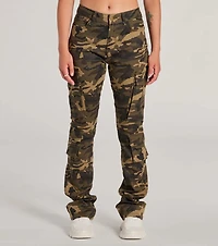 Casual Vibe Camo Cargo Bootcut Pants