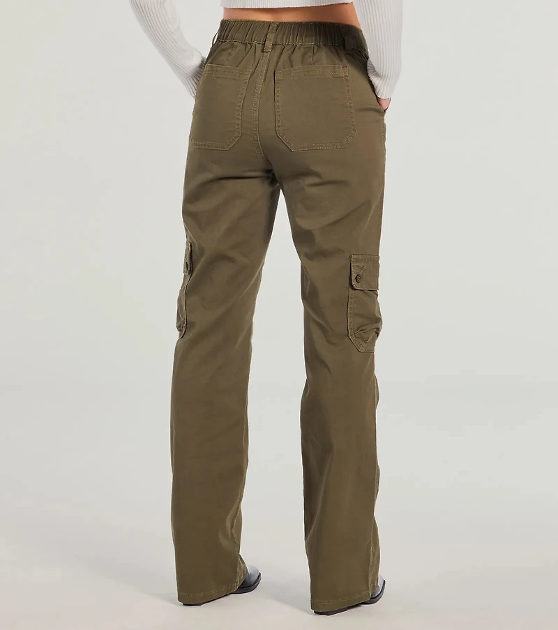 Take Charge Mid Rise Straight Cargo Pants
