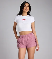 Short But Sweet Gingham Bow Shorts