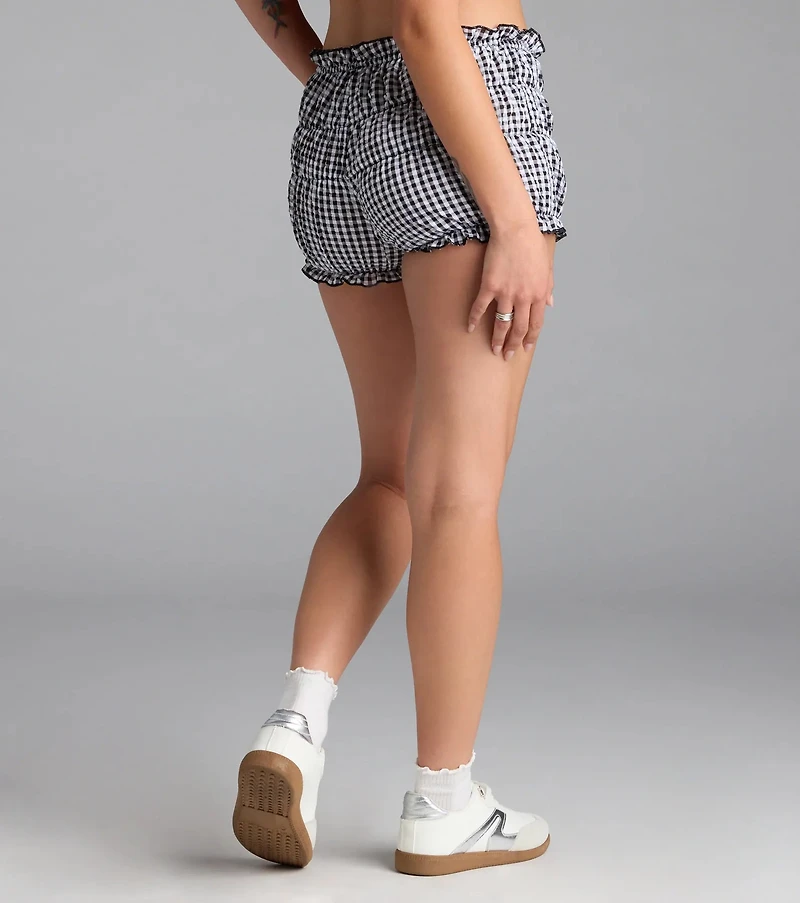 Check Me Out Mid-Rise Gingham Shorts