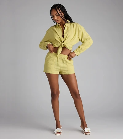 Summer Mode High-Rise Cotton Shorts