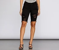 Distressed Diva Bermuda Shorts