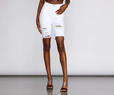 Distressed Diva Bermuda Shorts