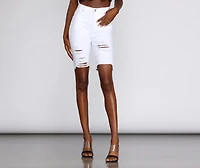 Distressed Diva Bermuda Shorts