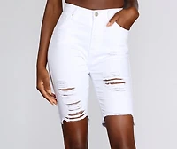 Distressed Diva Bermuda Shorts