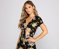 Floral Daydream Tie-Front Romper