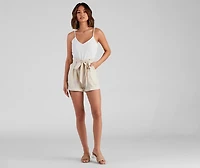 Classic Chic Vibes Paper Bag Romper
