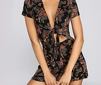 Floral Daydream Tie-Front Romper