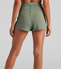 High Waist Linen Shorts