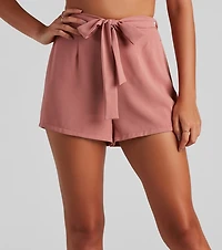 High Waist Linen Shorts