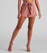 High Waist Linen Shorts