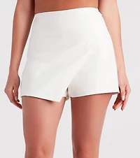 Flirtatious Style Wrap-Front Linen Skort