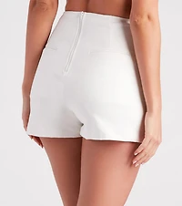 Flirtatious Style Wrap-Front Linen Skort