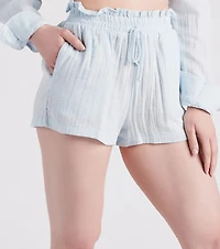 Coastal Cute Linen Top And Shorts Set