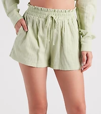 Coastal Cute Linen Top And Shorts Set