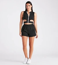 So Sporty High Waist Nylon Cargo Shorts