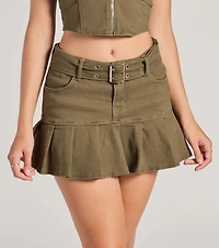 Absolute Edge High-Rise Belted Pleated Mini Skort
