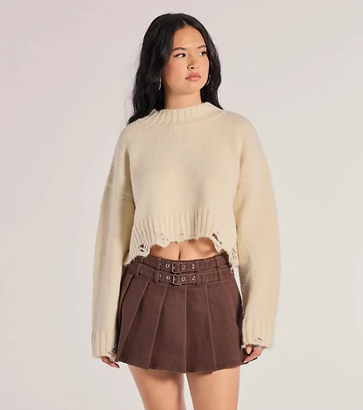 Looking Cool Belted And Pleated Mini Skort