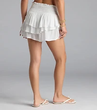 Breezy Escape High-Rise Ruffled Shorts