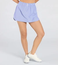 Casual Cutie High-Rise Striped Boxer Detail Skort