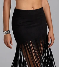 Shake It Up Fringe Maxi Skirt