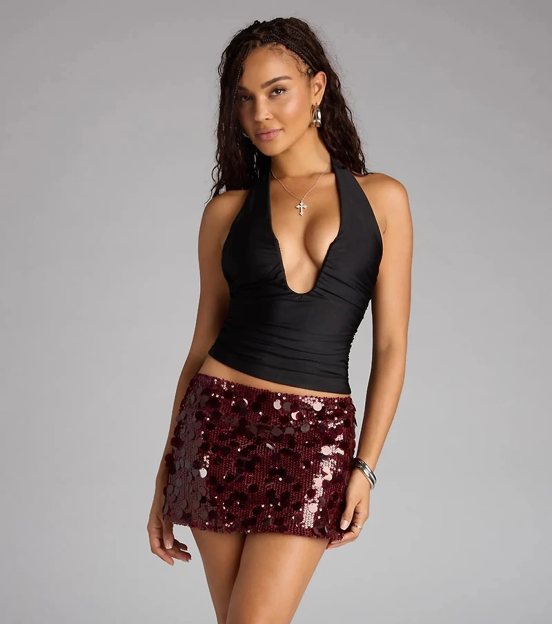 Party Proof Sequin Mini Skirt