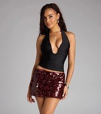 Party Proof Sequin Mini Skirt
