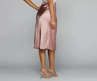 Midi Ground Satin Skirt