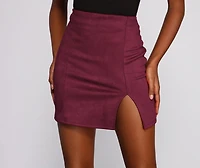 Fashionista High Waist Faux Suede Mini Skirt