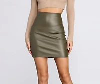 Coated Faux Leather Mini Skirt