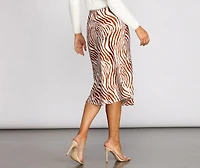 Animal Instincts Midi Skirt