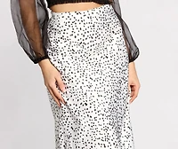 Dotted Darling Satin Flare Skirt