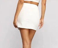 High Waist Asymmetrical Mini Skirt