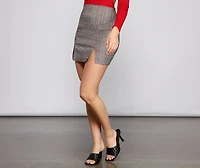Poised Plaid Mini Skirt