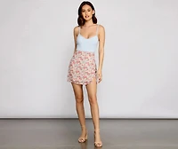 Burst Of Florals Mini Skirt