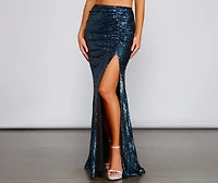 Stunning Sea Princess Sequin Maxi Skirt